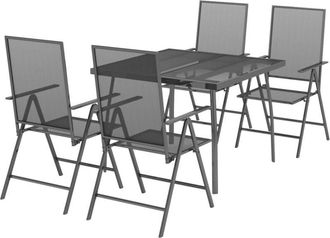 vidaXL Juego De Comedor De Jard&iacute;n 5 Piezas Acero Gris Antracita Vidaxl