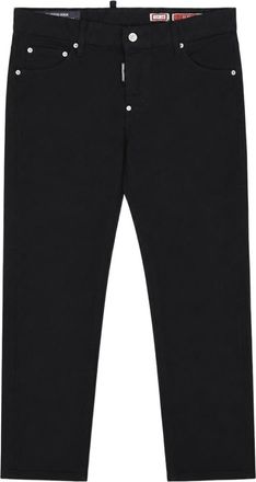 Dsquared2 Straight-Leg Mid-Rise Black Cotton Jeans