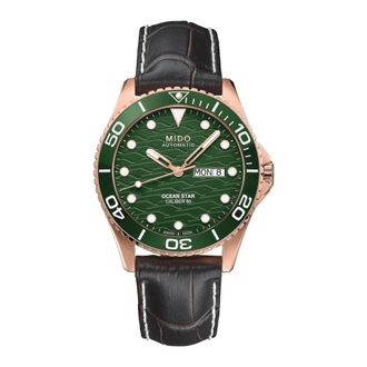 Mido Ocean Star 200C - Dames - Horloges - Groen - ONE Size - Leer - Accessoires