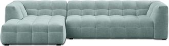 BLOOMINGLOFT Design Ecksofa Vesta mit Samtbezug Soft Mint