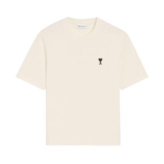 Ami Tops, Heren, Beige, M, Katoen, Place des Victoires Print T-shirt