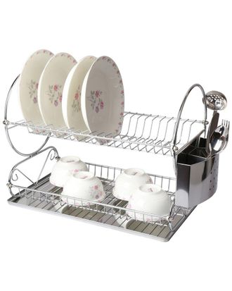 MegaChef 17.5In Two-Shelf Dish Rack