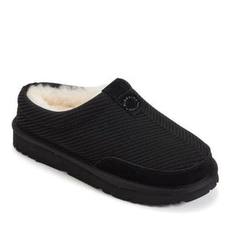 Dearfoams Fireside Greta Sport Knit Twill Water Repellent Clog in Black at Nordstrom, Size 10