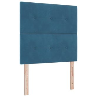 vidaXL Vidaxl - Letto A Molle Con Materasso Blu Scuro 90 X 200 Cm Velluto