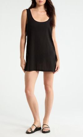 Sanctuary Side Tie A-Line Cover-Up Dress in Black at Nordstrom, Size X-Large