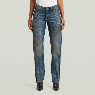 G-Star RR Straight Selvedge Jeans - Donkerblauw - Dames