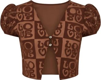 House of Sunny Casa Amor Top - Dames - Blouses - Bruin - XS - Polyester - Overhemden