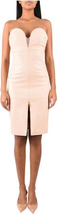 Elisabetta Franchi Abito con scollo a cuore e zip - - Dresses - Donna - Beige - L