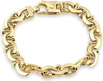 Pompeii3 Solid 14k Yellow Gold 61.60 grams Mens 10.5mm Wide Bracelet Lobster Clasp 8.25