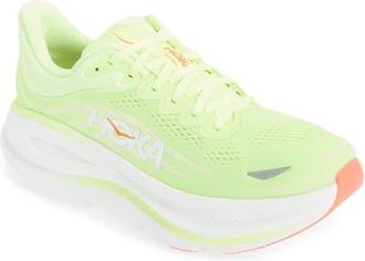 Hoka One One Bondi 9 Running Shoe in Neon Yuzu /Sunlight at Nordstrom, Size 6.5