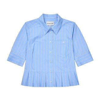Munthe Dames, Blouses & Shirts, Blauw, Maat: 2XL Katoen