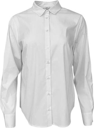 2-Biz Overhemd met lange mouwen- effen kleur - Dames - Overhemden - Wit - XL - Katoen - Overhemden