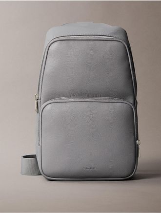 Calvin Klein Mens Micro Pebble Sling Bag - Grey