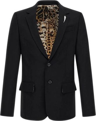 Roberto Cavalli Zwarte Fang Blazer Gemaakt in Itali&euml; - Heren - Blazers - Zwart - S - Jassen