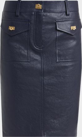 Ferragamo Nappa Leather Knee-Length Skirt
