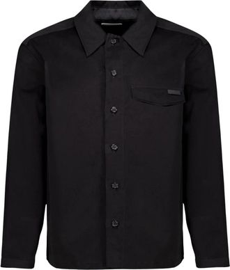 Saint Laurent Overshirt van katoen - Heren - Casual Overhemden - Zwart - M - Katoen - Overhemden
