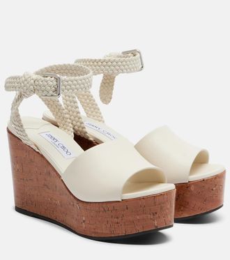 Jimmy Choo London Jory leather wedge sandals