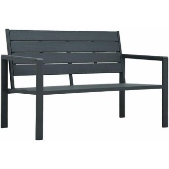 vidaXL Vidaxl - Garden Bench 120 cm hdpe Grey Wood Look