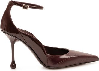 Jimmy Choo London Maroon Ankle Strap Pumps