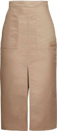 Marni slit high-waist midi skirt - women - Linen/Flax/Polyamide/Cotton - 36 - Brown