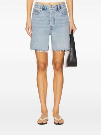 Frame Denim frayed denim shorts - women - Regenerative Cotton - 25 - Blue