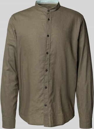 Tom Tailor Regular Fit Freizeithemd aus Leinen-Baumwoll-Mix in Oliv, Größe XXL