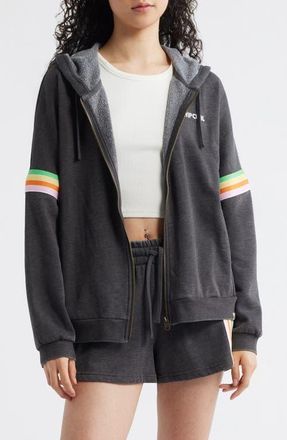 Rip Curl Surf Revival Zip Hoodie in Washed Black at Nordstrom, Size X-Small