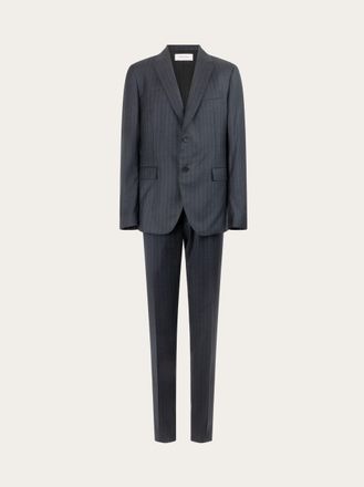Ferragamo Men Striped suit in wool Grey