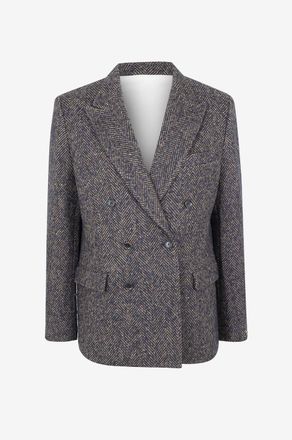 A Kind Of Guise Zweireihiger Fischgr&auml;t-Tweedblazer Peak