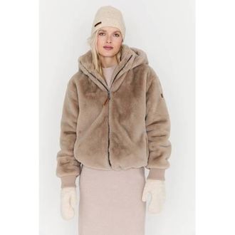 Moscow faux fur jas taupe