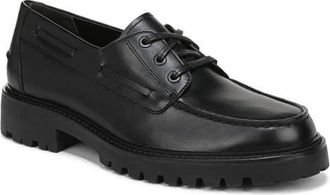 Vince Dillon Lugged Moc Toe Boat Shoe in Black at Nordstrom, Size 10.5