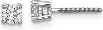 Diamond2Deal 14k Gold 1/3 ct Round Lab Grown Diamond Stud Earrings Screw Back VS Clarity, D-E Color