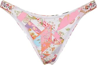 Camilla Bikinislip met bloemenprint - Wit