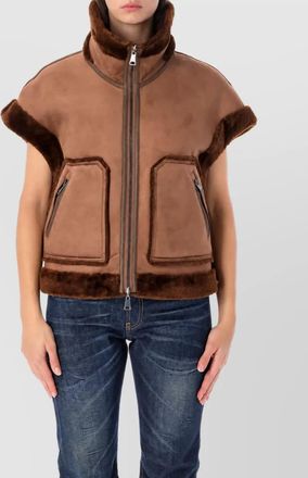 Urban Code faux fur reversible funnel neck vest