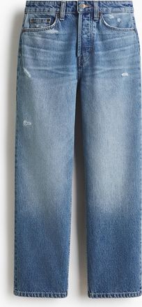 H&M Straight High Waist Ankle Jeans - Blue