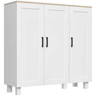 HOMCOM Aparador de cocina 90x30x90 cm blanco