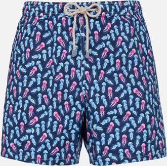 MC2 Saint Barth Comfort Light Classic Stretch Swim Shorts With Jellyfishes Print