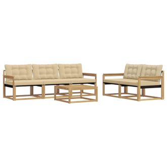 vidaXL Conjunto De Sof&aacute;s De Exterior 6 Pcs Y Beige 79 X 79 X 37 Cm Vidaxl