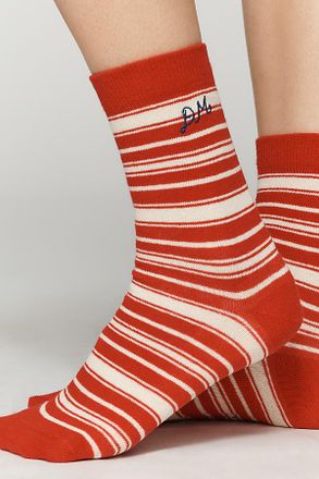Damson Madder Striped Calf Socks