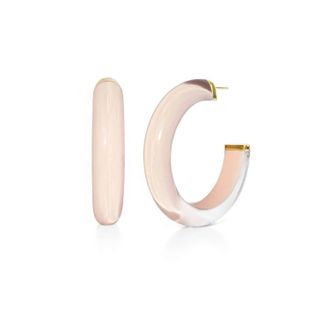 Gold & Honey Womens Medium Illusion Lucite Hoop Earrings In Ballerina Slipper