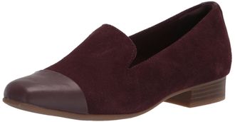 Clarks Womens Tilmont Step Loafer, Burgundy Suede, 5 UK