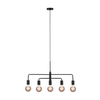 Nordlux L&aacute;mpara colgante de ara&ntilde;a negro para techo con 5 brazos orientables