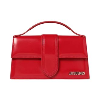 Jacquemus Handbags, female, Red, Size: ONE SIZE Red Patent Leather Top Handle Bag
