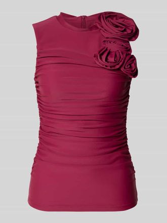 Vero Moda Slim Fit Bluse mit floralem Besatz Modell Orchida in Bordeaux, Gr&ouml;&szlig;e XS