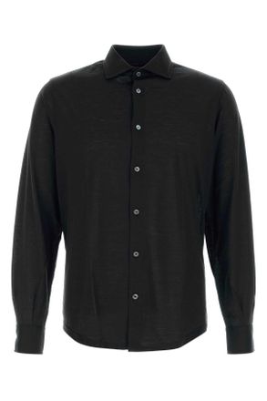 Fedeli Black Wool Shirt