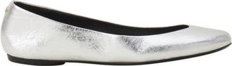 Lanvin The Metallic Leather Ballerina Flat in Silver at Nordstrom, Size 38 Eu