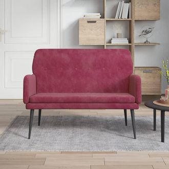 vidaXL Vidaxl - Banco De Terciopelo Rojo Tinto 108x79x79 Cm