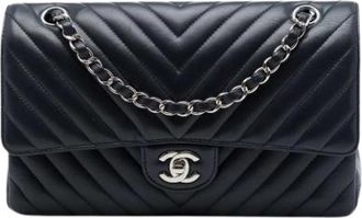 Chanel Pre-owned Vintage Quilted Double Flap Schoudertas - Dames - Vintage Schoudertas - Blauw - ONE Size - Leer - Vintage