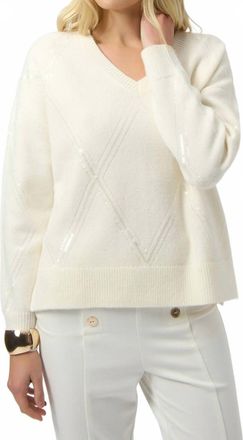 Joseph Ribkoff Sweater Knit Pullover With Sequins In Winter White