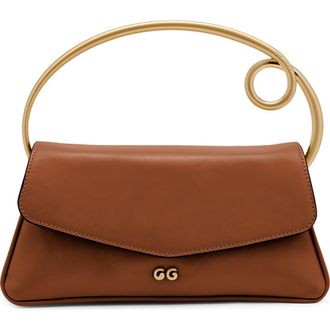 Cult Gaia Emily Leather Top Handle Bag in Saddle at Nordstrom